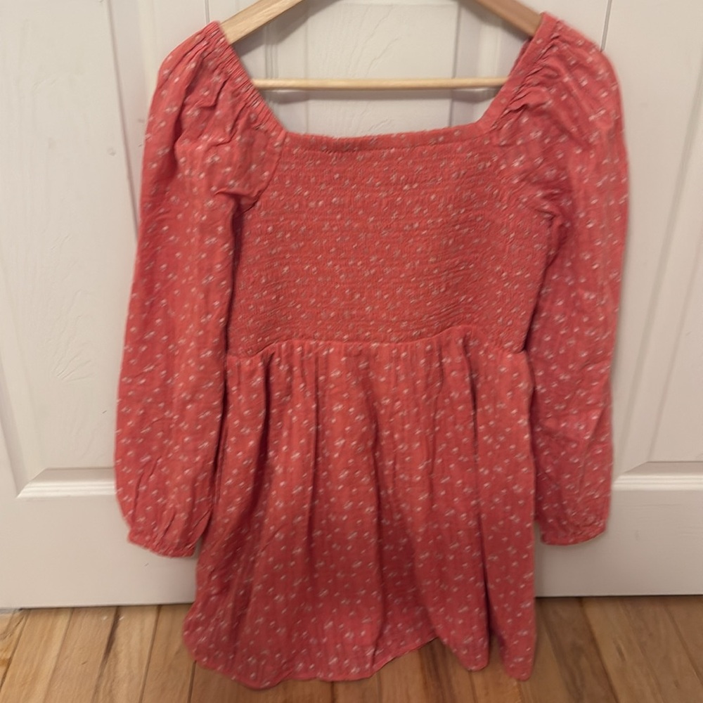 American eagle outfitters coral smocked mini sun dress size small - Picture 4 of 5